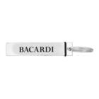 Clear keychain with the word BACARDI printed in bold black letters.