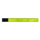 A long, rectangular strip with three yellow-green segments and a black square on the left.