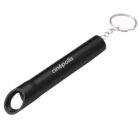 Black keychain bottle opener with cinépolis logo printed on the side.