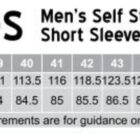 Size chart for M7100S mens short sleeve shirt, showing chest and body length measurements.