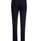 Back view of black dress pants with a back pocket.