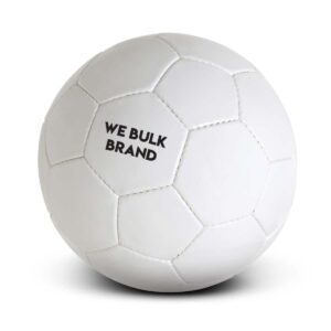 A white soccer ball with hexagonal and pentagonal panels. The text WE BULK BRAND is printed in black on one of the panels. The ball is on a plain white background.