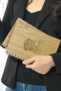 Promotional Eco-friendly bamboo notebook with company logo