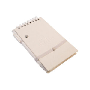A small spiral notebook with a pen attached, perfect for time management on the go.