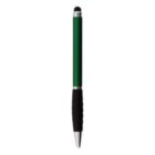 Green stylus pen with black grip and silver tip, shown on a white background.