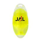 Yellow translucent highlighter with JAL logo in black and red on its body.