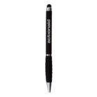 Black pen with “actionaid” printed vertically in white letters on the barrel.