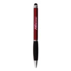 A red and black pen with Hibore written on it, featuring a stylus tip.