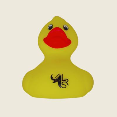 branded bath ducks with logo