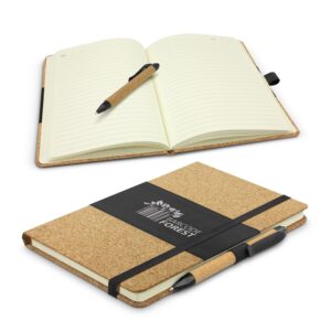 Cork notebooks with pens attached for mastering work efficiency.
