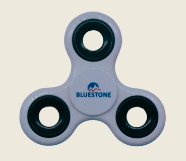 branded fidget spinner with logo.