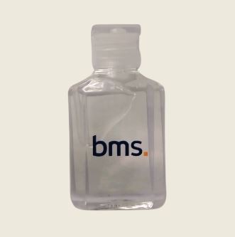 branded hand sanitiser with logo printed.