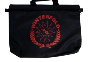 Black bag with Winterfold WPS and a red emblem design in the center.