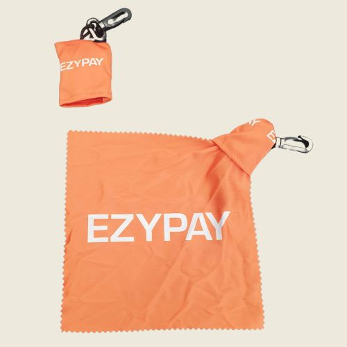 branded microfibre cloth with logo.