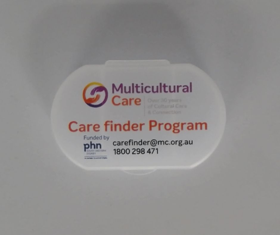 white pills dox with mulicultural care program logo printed