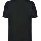 Back view of a dark green short-sleeve polo shirt.