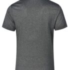 Back view of a dark gray polo shirt on a plain white background.