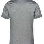 Gray polo shirt viewed from the back.