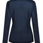 Navy blue, long-sleeved jacket seen from the back.