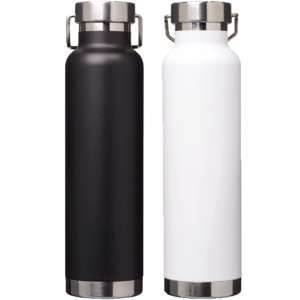 Two steel water bottles