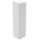 Tall, plain white rectangular box standing upright against a white background.