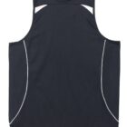 Black athletic tank top with white accents on the back.