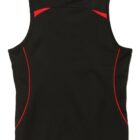 Black sleeveless athletic shirt with red accents on the back.