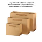 Three brown Small Crosswise Paper Bags with Rope Handle - Ideal promotional gift bags