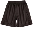 Black athletic shorts with an elastic waistband.