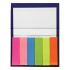 A set of colorful sticky notes in a booklet.