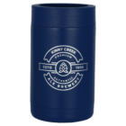 A blue insulated beverage holder with a white logo. The logo reads Kinny Creek Premium Ale Brewery with ESTD 1998 and includes an illustration of a hop cone in the center.