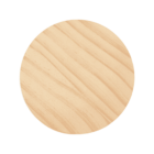 A round piece of light-colored wood with visible natural grain patterns.