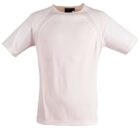 Plain white T-shirt on a white background.