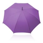 Purple umbrella fully opened on a white background.