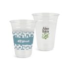 Two branded plastic cups: one with 47 Street and the other with After Eden and a leaf design.