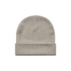 Light gray knit beanie hat with a folded brim, displayed on a white background.