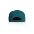 Teal baseball cap viewed from the back, showing an adjustable snap strap.