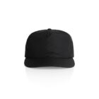 Black baseball cap on a white background, shown from the front.