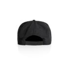 Black baseball cap shown from the back with an adjustable snapback strap.