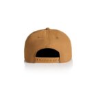 Back view of a tan baseball cap with an adjustable snapback closure, on a white background.