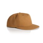 Brown baseball cap with a flat brim, displayed on a white background.