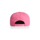 Back view of a pink baseball cap with an adjustable snapback closure.