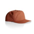 Rust-colored baseball cap on a white background with a reflection below.