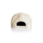 Back view of a beige baseball cap with an adjustable snapback closure.