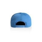Blue baseball cap shown from the back with adjustable strap and white background.