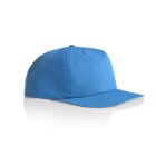 A plain blue baseball cap on a white background.