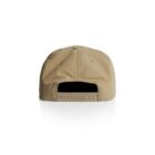 Tan baseball cap shown from the back with an adjustable snap closure.