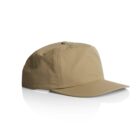 Beige baseball cap with a curved brim on a white background.