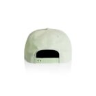 Back view of a light green baseball cap with an adjustable snap closure.