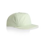 Light green baseball cap with a curved brim on a white background.